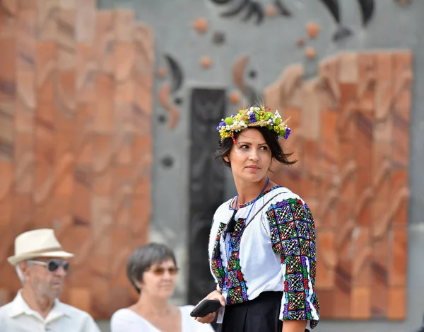 Constanta Rumänien Juni 2018 Frau Tracht Beim Ziua Iei Internationaler — Stockfoto