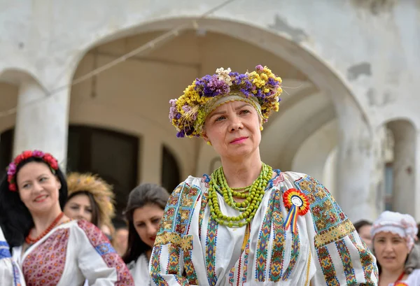 Constanta Rumänien Juni 2018 Frau Tracht Beim Ziua Iei Internationaler — Stockfoto