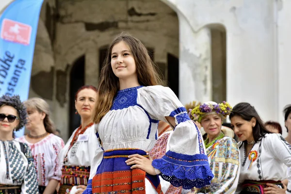 Constanta Rumänien Juni 2018 Frau Tracht Beim Ziua Iei Internationaler — Stockfoto