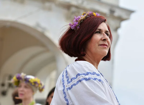 Constanta Rumänien Juni 2018 Frau Tracht Beim Ziua Iei Internationaler — Stockfoto