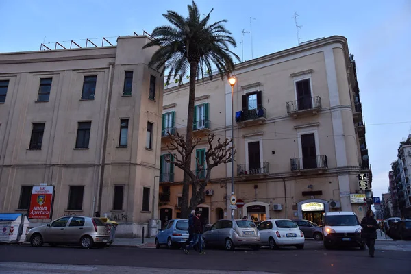 Bari Italië Februari 2019 Nacht Stadsgezicht Oude Stad Historische Centrum — Stockfoto