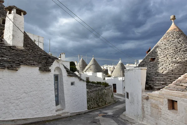 Casas Trulli Únicas Alberobello Região Puglia Itália — Fotografia de Stock