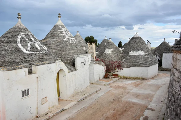 Casas Trulli Únicas Alberobello Região Puglia Itália — Fotografia de Stock