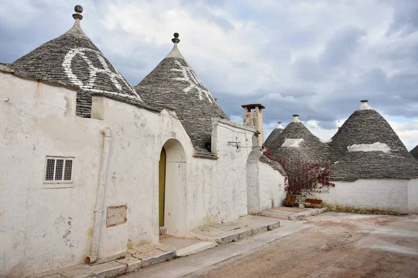 Casas Trulli Únicas Alberobello Região Puglia Itália — Fotografia de Stock