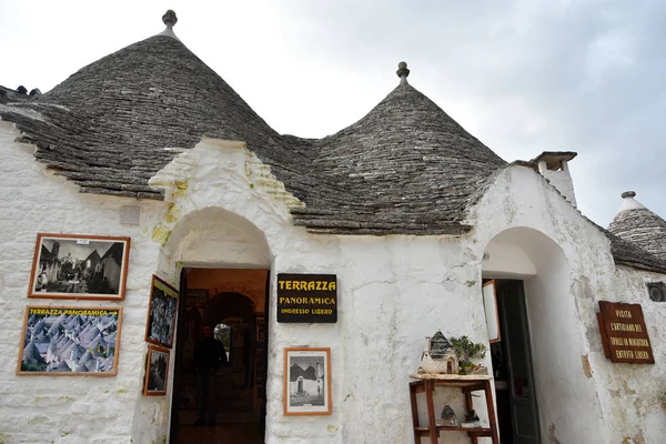 Alberobello Italië Februari 2019 Unieke Trulli Huizen Van Regio Alberobello — Stockfoto