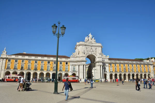 Lissabon Portugal Oktober 2017 Praca Comercio Kommerzieller Platz Historisches Denkmal — Stockfoto