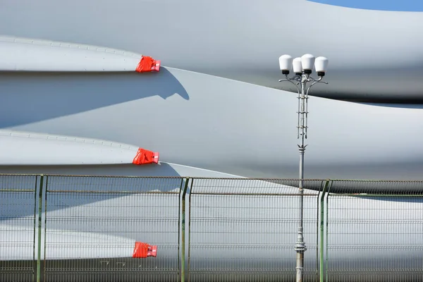 Industrial Background Wind Turbines Close — Stock Photo, Image