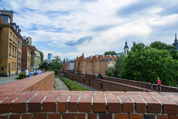 Garantia Polónia Junho 2018 Muralhas Cidade Varsóvia Torno Cidade Velha — Fotografia de Stock