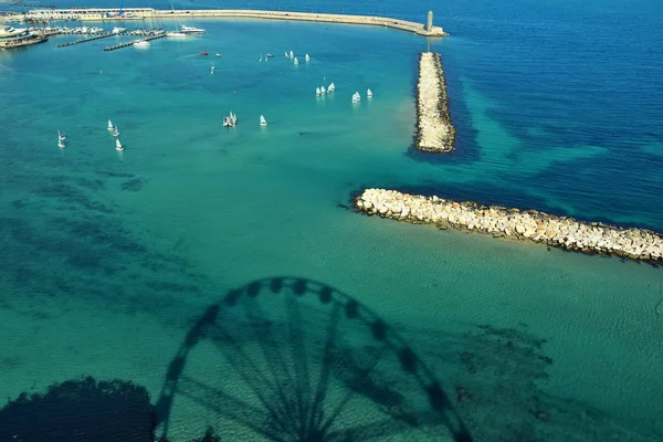 Hermosa Vista Del Mar Adriático Lungomare Puerto Bari Región Puglia — Foto de Stock