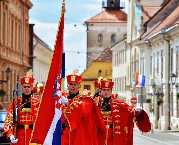 Zagreb Croazia Luglio 2017 Cerimonia Del Cambio Delle Guardie Attrazione — Foto Stock