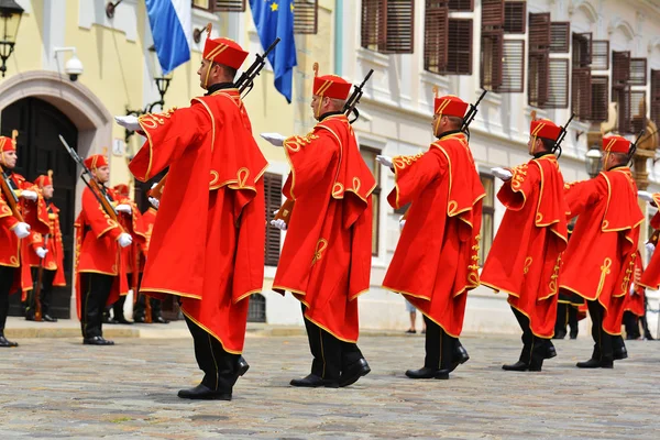 Zagreb Kroatië Juli 2017 Wisseling Van Guards Ceremonie Weekend Attractie — Stockfoto
