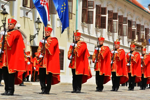 Zagreb Croazia Luglio 2017 Cerimonia Del Cambio Delle Guardie Attrazione — Foto Stock