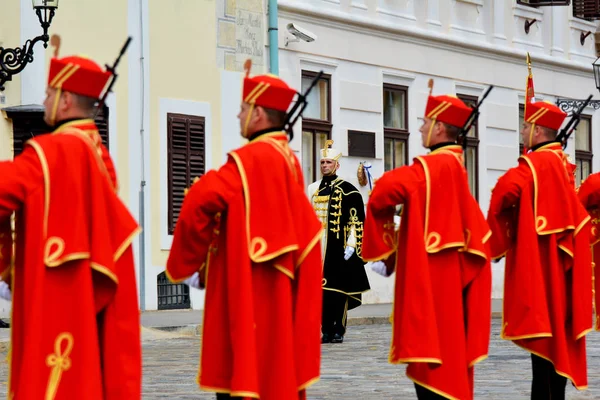 Zagreb Kroatië Juli 2017 Wisseling Van Guards Ceremonie Weekend Attractie — Stockfoto