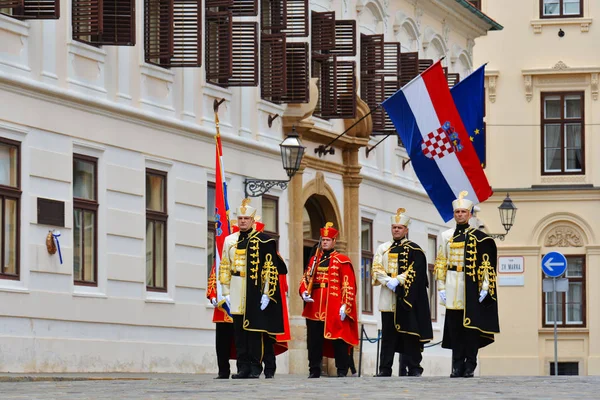 Zagreb Croazia Luglio 2017 Cerimonia Del Cambio Delle Guardie Attrazione — Foto Stock
