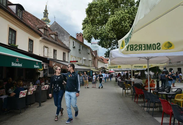 Zagreb Croatia Июля 2017 Года Вид Улицу Старом Городе Загреба — стоковое фото