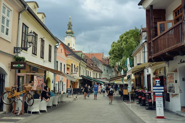 Ζάγκρεμπ Κροατία Ιουλίου 2017 Θέα Στο Δρόμο Της Πόλης Στην — Φωτογραφία Αρχείου