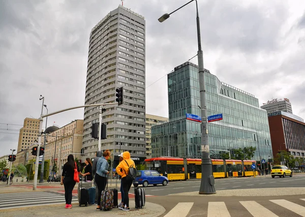 Warsaw Polonia Junio 2018 Paisaje Urbano Con Arquitectura Edificios Transporte — Foto de Stock