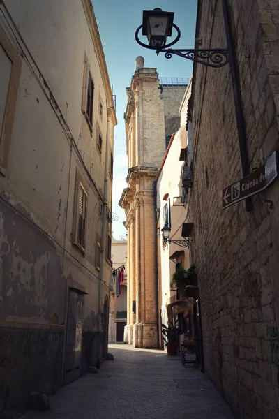 Amazing Picturesque Narrow Street Old Town Bari Puglia Region Southern — Stock Photo, Image