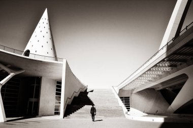 Valencia, İspanya - 7 Kasım 2016. Valencia, İspanya 'daki Sanat ve Bilim Müzesi Manzarası.