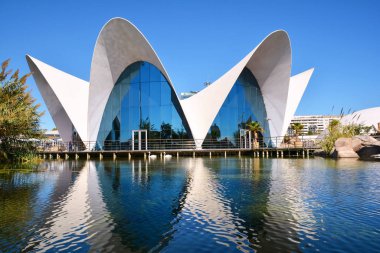Valencia , İspanya - 7 Kasım 2016. Oşinografik bina, 2002 yılında Valencia, İspanya'da bir İspanyol oceanarium'un açılışı.