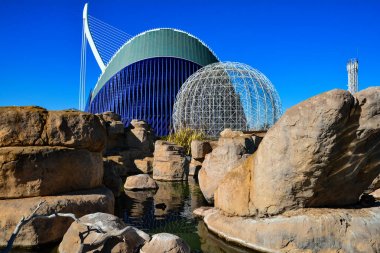 Valencia , İspanya - 7 Kasım 2016. Oşinografik açık Hava Sanat ve Bilim Kompleksi Valencia, İspanya.