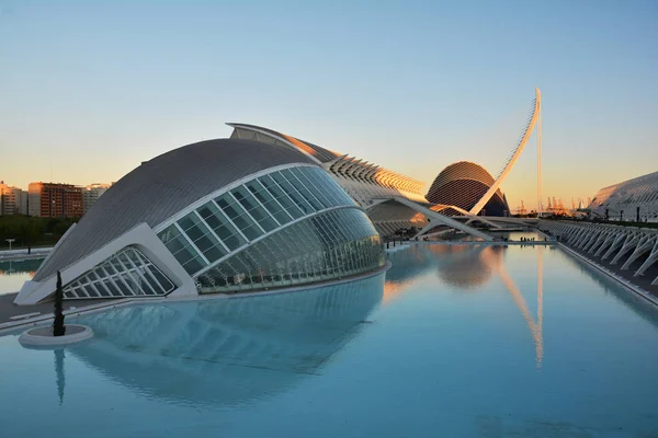 Valencia Spanyolország November 2016 Gyönyörű Kilátás Naplementében Város Művészeti Tudományos — Stock Fotó