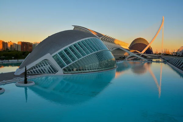 Valencia Spanje November 2016 Prachtig Uitzicht Zonsondergang Van Het Museum — Stockfoto