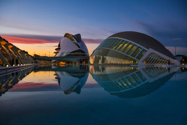 Valencia Espanha Novembro 2016 Bela Vista Pôr Sol Museu Cidade — Fotografia de Stock