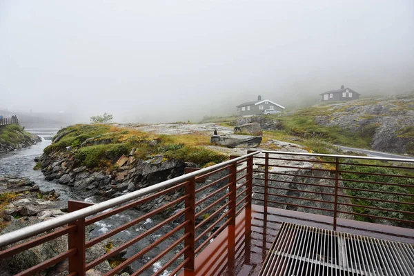 Platform Trollstigen Mountain Road Part Norwegian Scenic Route Geiranger Trollstigen — Stock Photo, Image