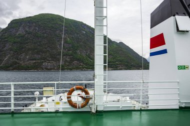 DALSFJORD, NORWAY  - JULY 8, 2018.  The Ferry transportation on Dalsfjord in Norway.