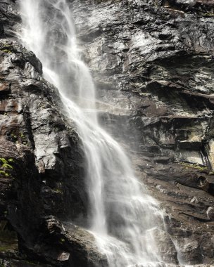 Geirangerfjord 'daki Yedi Kız Kardeş şelalesi Unesco Dünya Mirası' na dahil olmak üzere dünyanın en güzel fiyortları olan Sunnmore Bölgesi, Norveç 'te tekne gezisiyle görülür..