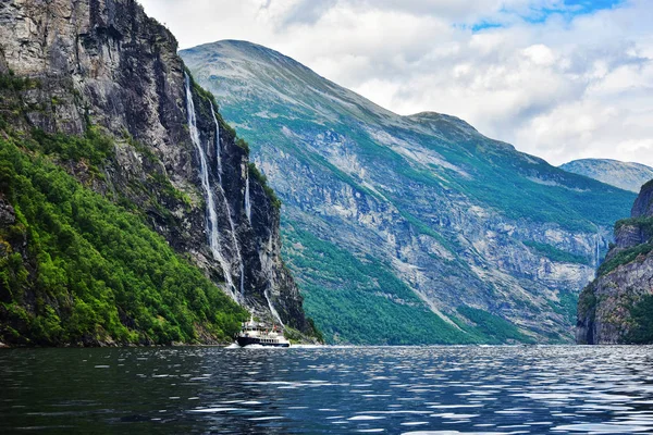 Beautiful Landscape Ferry Cruise Geirangerfjord Stunning Natural Masterpiece Included Unesco Stock Image