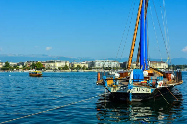 Γενεύη Ελβετία Αυγούστου 2019 Γιοτ Στο Λιμάνι Της Γενεύης Στην — Φωτογραφία Αρχείου