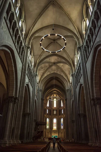 Geneva Suíça Agosto 2019 Interior Catedral São Pedro Genebra Suíça — Fotografia de Stock