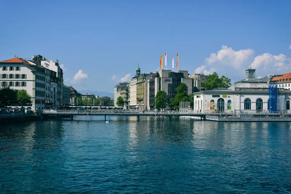Женева Швейцария Августа 2019 Года Вид Здание Cite Fass Публичный — стоковое фото