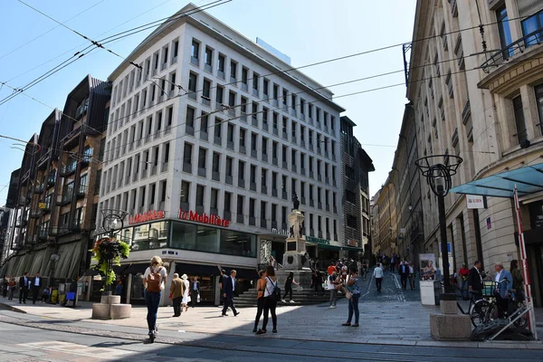 Ženeva Švýcarsko Srpna 2019 Pohled Ženevského Centra Rue Konfederací Rue — Stock fotografie