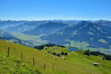 Beautiful view from Hohe Salve mountain , part of the Kitzbuhel Alps, Austria clipart