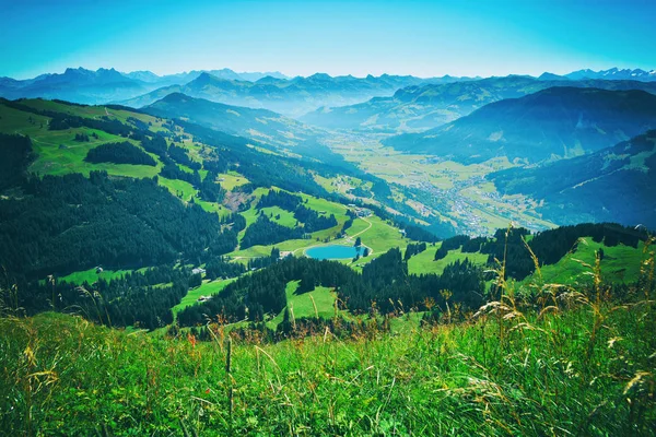 Hermosa Vista Desde Montaña Hohe Salve Parte Los Alpes Kitzbuhel — Foto de Stock