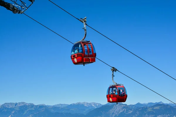 Hochsoell Tyrol Áustria Agosto 2016 Hohe Salve Gôndola Transporte Por — Fotografia de Stock