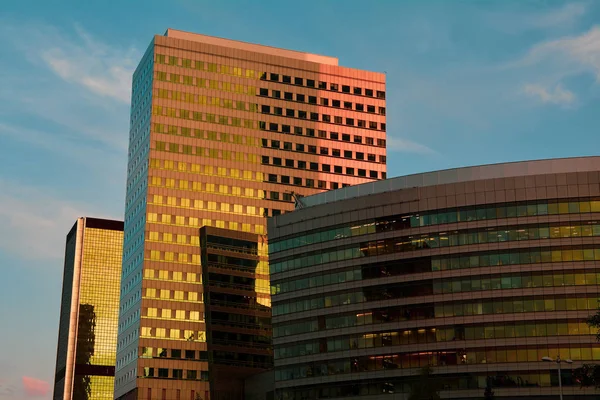 Gebouw Architectuur Bij Zonsondergang Warschau Stad Polen Skykrapers Sightseeing — Stockfoto