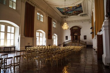 Salzburg, Avusturya - 25 Temmuz 2017. Domquartier 'deki oda, Salzburg' un katedral müze kompleksi, Avusturya 'nın Salzburg şehrindeki Unesco dünya mirası..