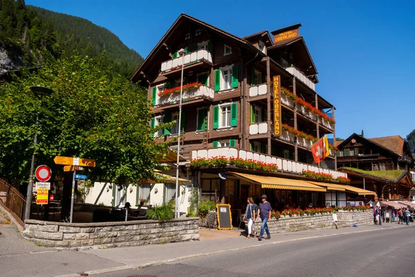 Lauterbrunnen Switzerland Серпня 2019 Лаутербруннен Свис Село Славетне Місце Районі — стокове фото