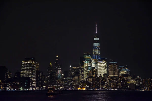 Noci Panorama New Yorku Pohled Hudson River New York Usa — Stock fotografie