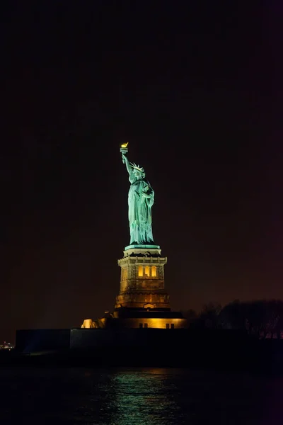 Estatua Libertad Noche Nueva York — Foto de Stock