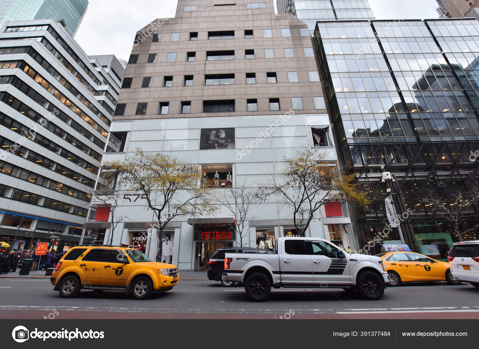 Louis Vuitton store facade, Fifth Avenue, New York City, USA Stock