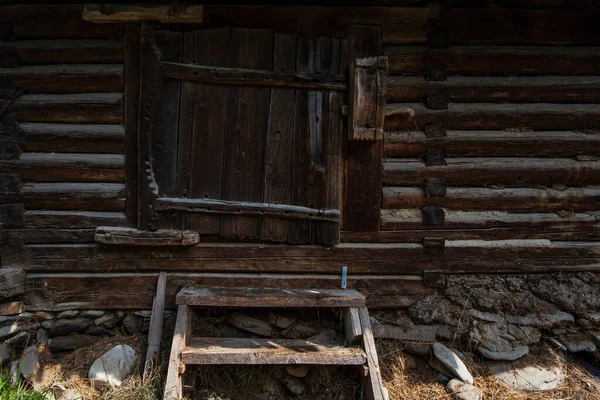 Traditionelle Alte Holzhausfassade Maramures Rumänien — Stockfoto