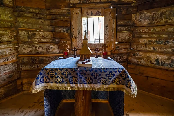 Moisei Maramures Rumania Agosto 2020 Dentro Iglesia Madera Moisei Uno —  Fotos de Stock