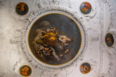 Varşova, Polonya - 28 Haziran 2018. 1681-1696 yılları arasında Kral III. Jan Sobieski için inşa edilen Wilanow Kraliyet Sarayı 'nın içinde..