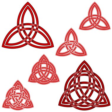 Vector illüstrasyon Wicca sembolü, çift sarmalanmış çemberli Triquetra tasarımı, hepsi beyaz arkaplanda