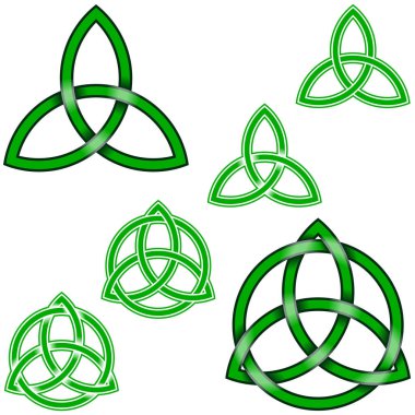 Wicca sembolünün vektör illüstrasyonu, çemberle sarmalanmış Wiccan Triqueta, hepsi beyaz arkaplanda